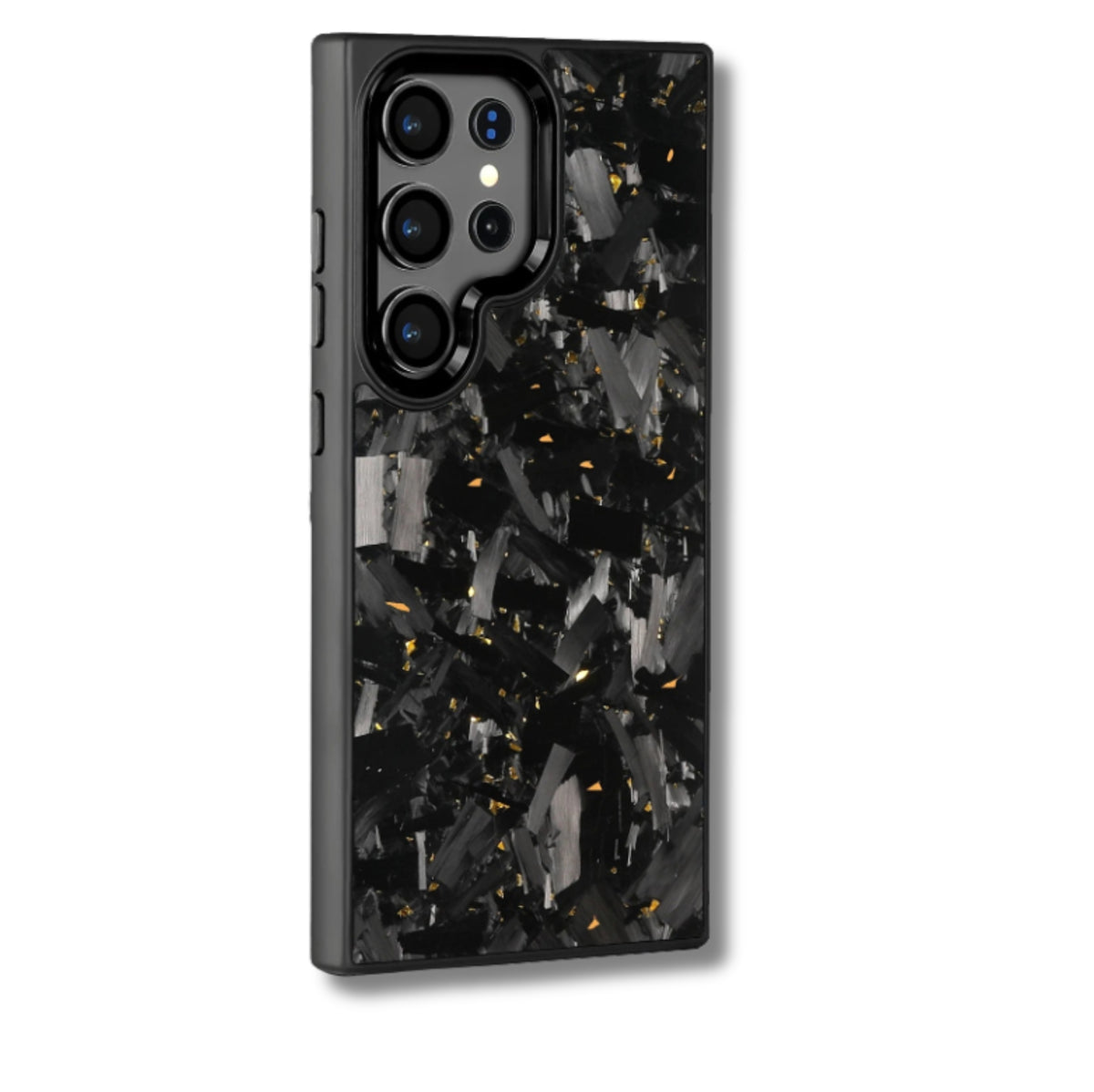 Samsung Galaxy Forged Carbon Fiber Case in Black with gold Flake
