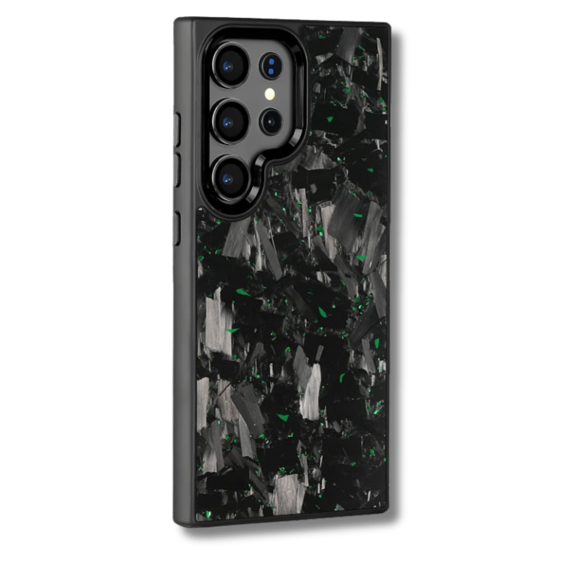 Samsung Galaxy Forged Carbon Fiber Case in Black with green Flake