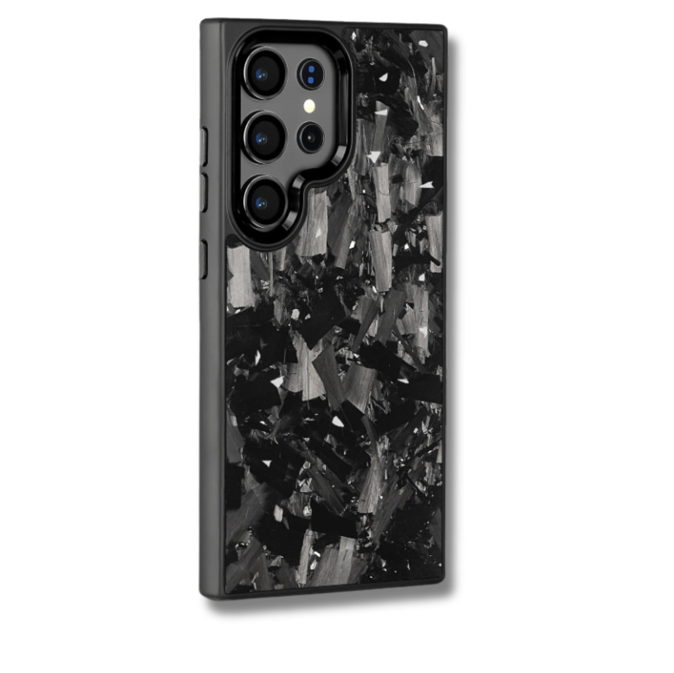 Samsung Galaxy Forged Carbon Fiber Case in Black with silver Flake