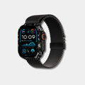 Apple Watch with genuine raw forged carbon fiber bumper case by Karbon Technik.