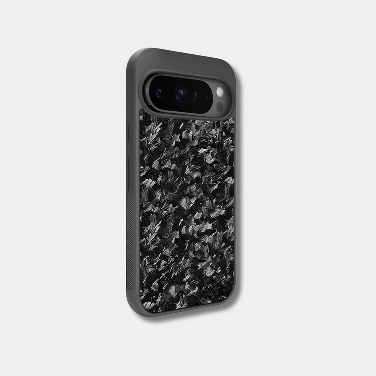 Google Pixel case with genuine raw forged carbon fiber in black by Karbon Technik.