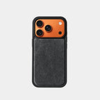 iPhone case in dark grey genuine Italian Alcantara microfiber suede by Karbon Technik.