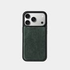 iPhone case in green genuine Italian Alcantara microfiber suede by Karbon Technik.
