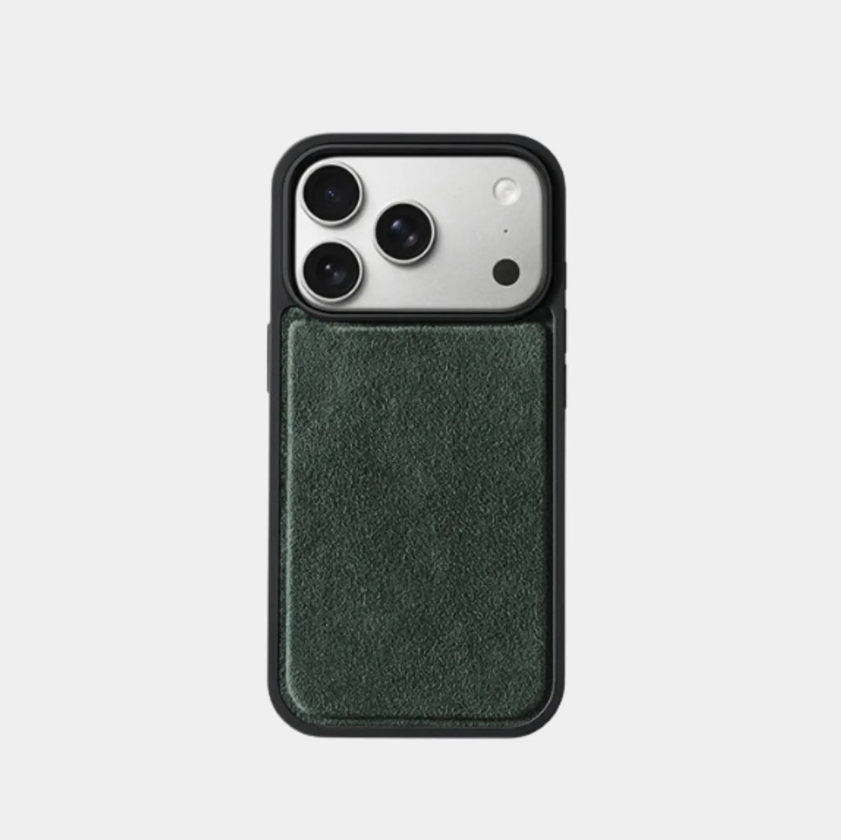 iPhone case in green genuine Italian Alcantara microfiber suede by Karbon Technik.