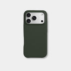 iPhone case in green genuine Italian top-grain leather with textured finish by Karbon Technik.