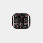 Samsung Galaxy Buds 3 Pro case with genuine raw forged carbon fiber featuring red composite flakes by Karbon Technik.