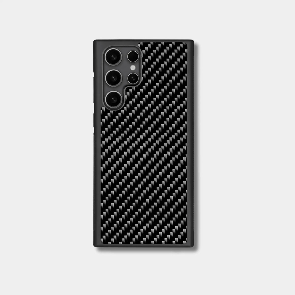 Samsung Galaxy Ultra case with genuine classic 2x2 twill woven carbon fiber in black by Karbon Technik.