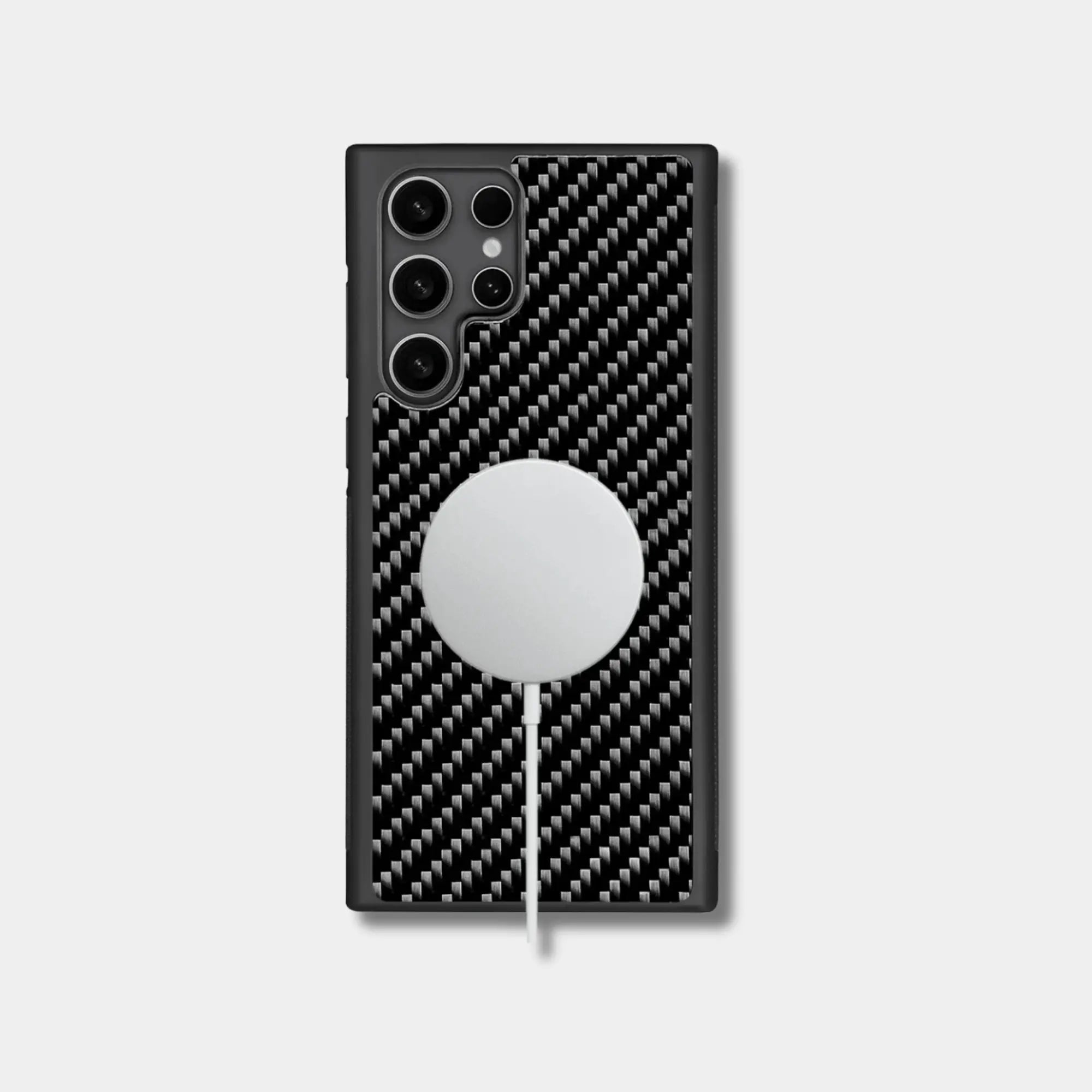 Samsung Galaxy Ultra case with genuine classic 2x2 twill woven carbon fiber in black by Karbon Technik.