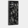 Samsung Galaxy case in black genuine forged carbon fiber with marbled finish by Karbon Technik.