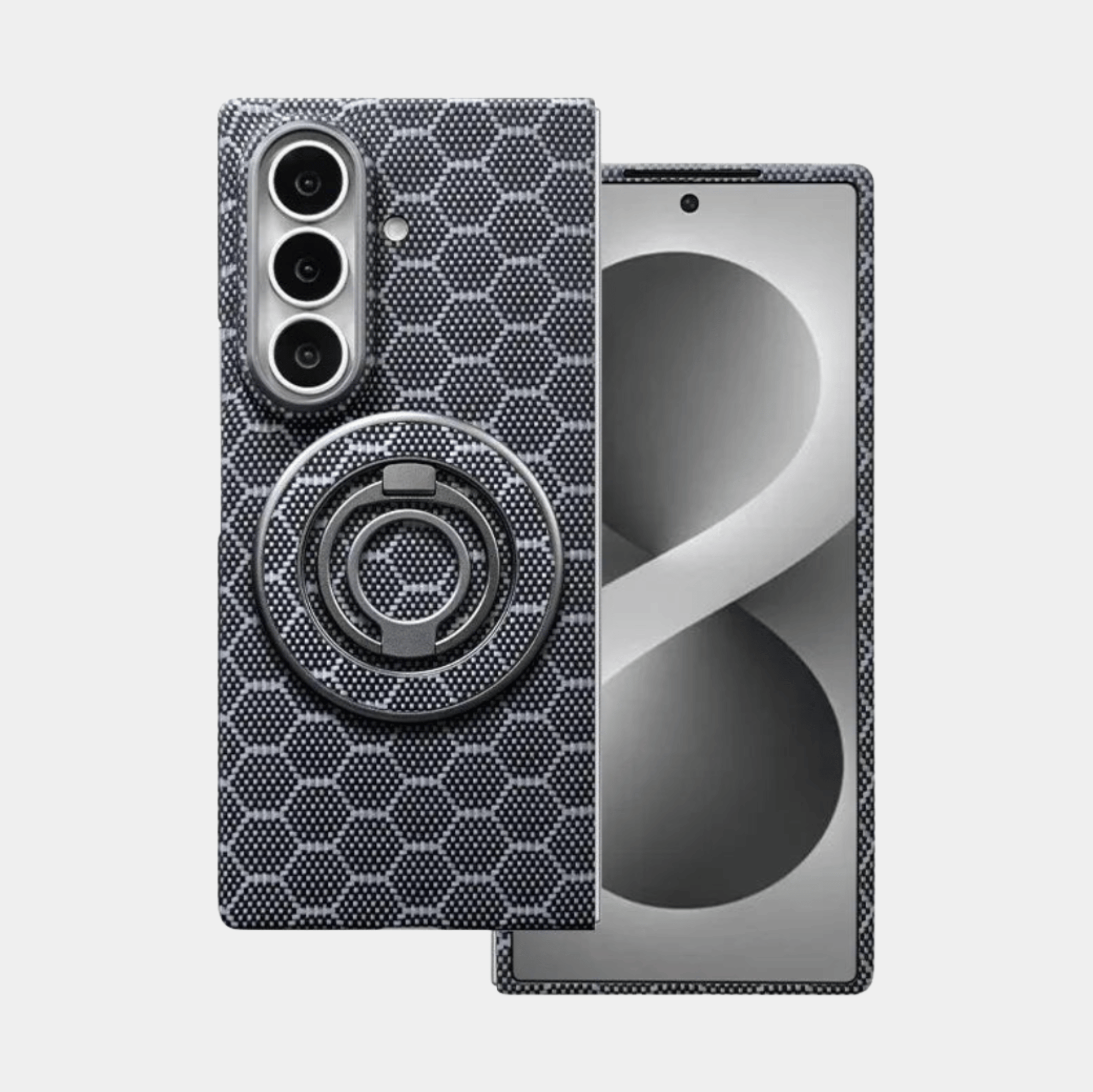 The best HoneyComb ArtClub aramid fiber MagSafe case for Samsung Galaxy Z Fold 8 Ultra with built-in ring kickstand